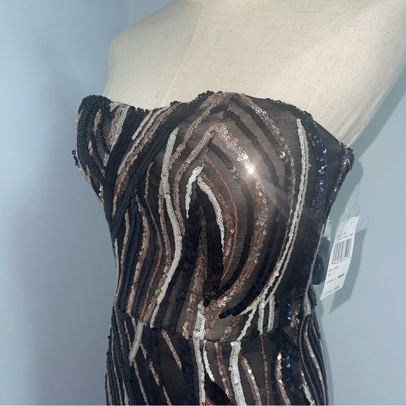 Dress Population Embellished Sequins Strapless Sweetheart Bodycon Dress- Reemoly - Picture 8 of 16